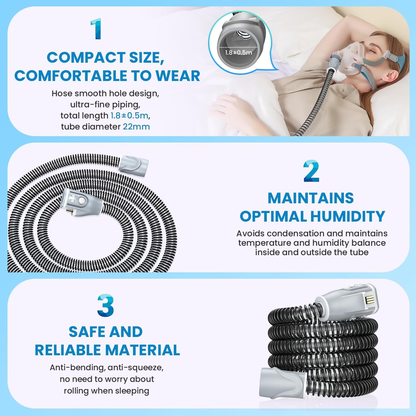 Heated Tubing for ResMed AirSense 10 – ClimateLine Compatible CPAP Hose (Not for AirSense 11)