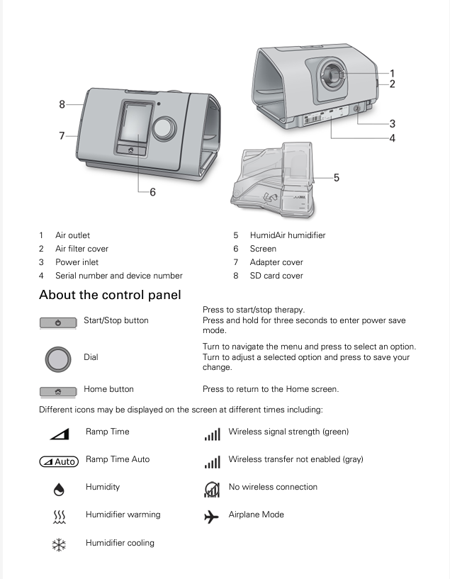 CPAP machine parts