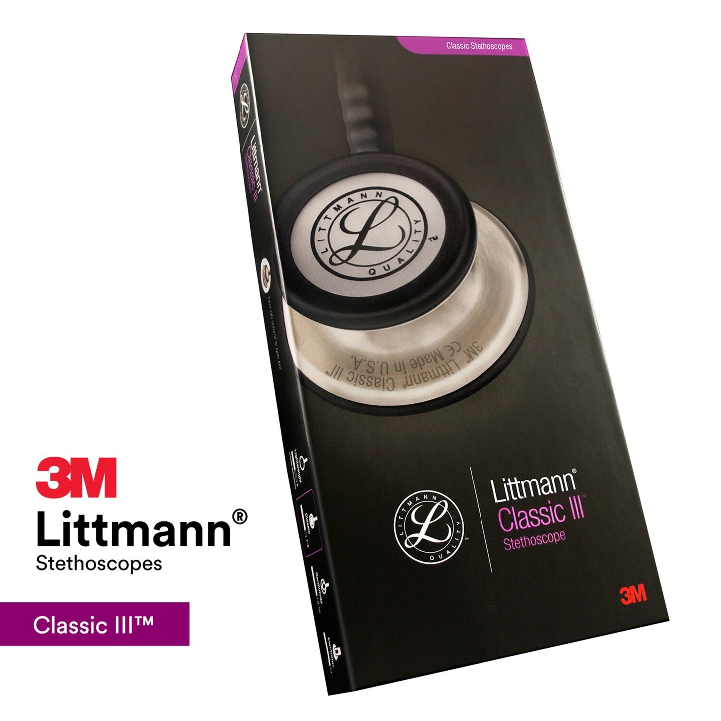3M Littmann Classic III Monitoring Stethoscope Silver Edition 27" NEW Warranty
